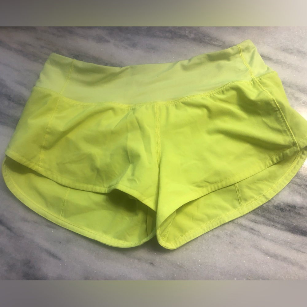 Lululemon Rare Highlight Yellow Speed Up Shorts 2.5” Gem